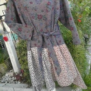 One size plus boho upcycled sweater dress